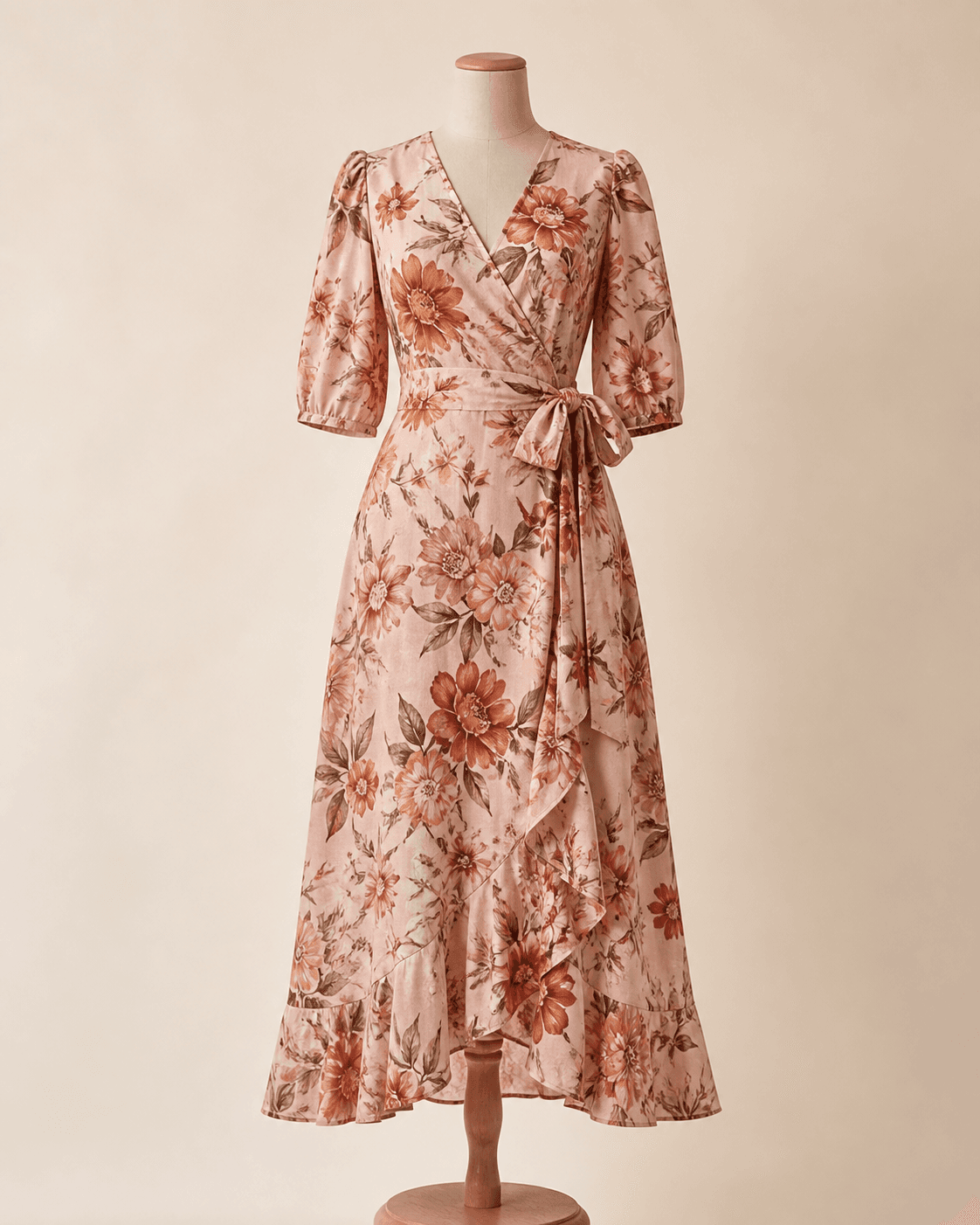 Floral Wrap Midi Dress by Wildflower